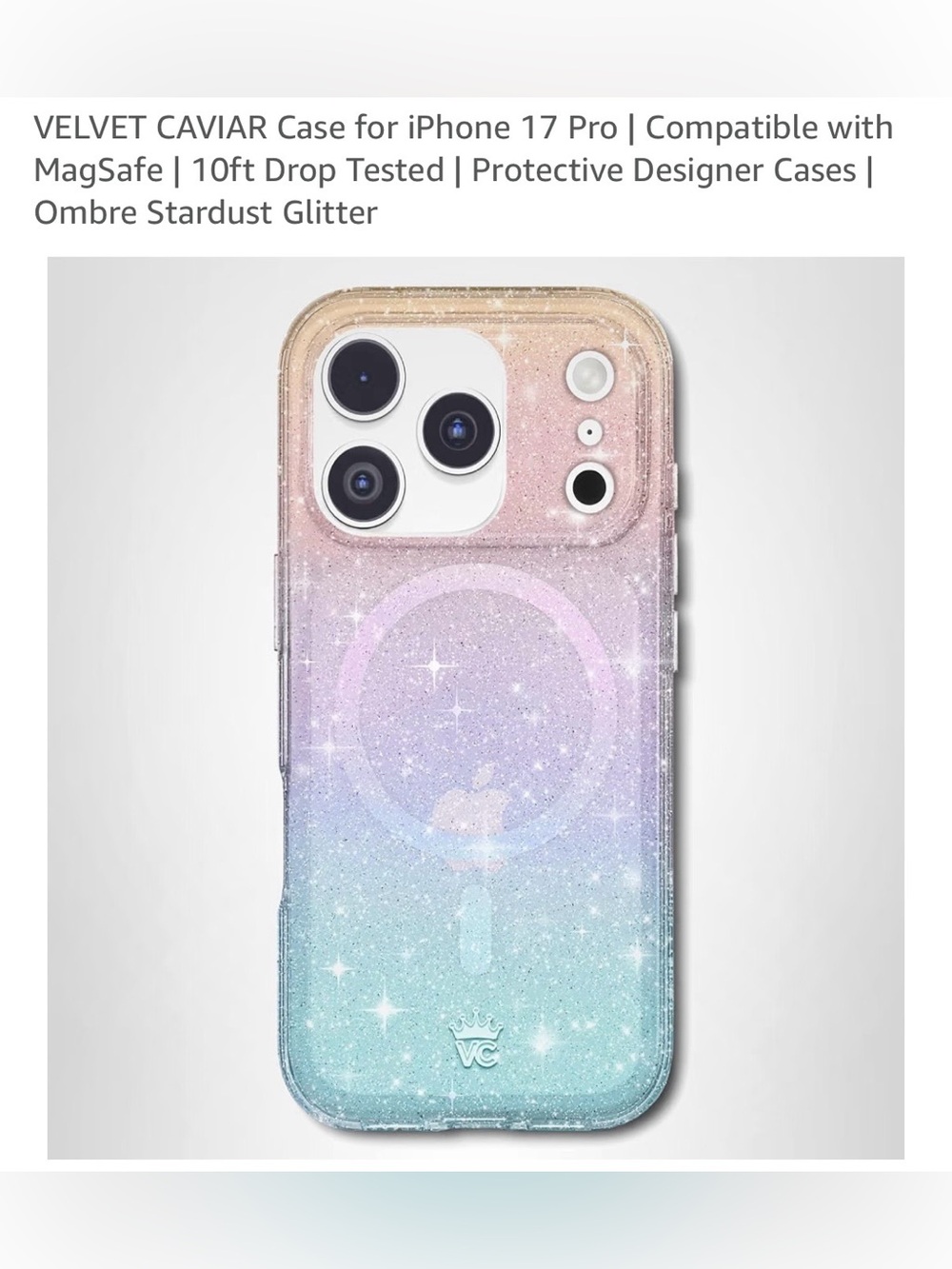 Velvet Caviar Ombre Stardust Glitter Phone Case — Pink, Purple & Blue